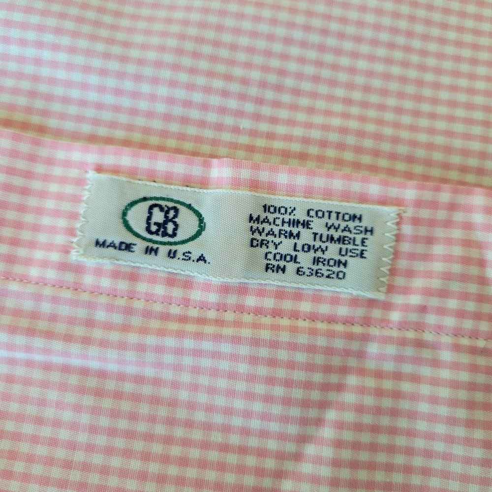 VTG NWT Gitman Brothers Shirt Men's XL 5X Button Down Pink Gingham Long Sleeve - Picture 9 of 10